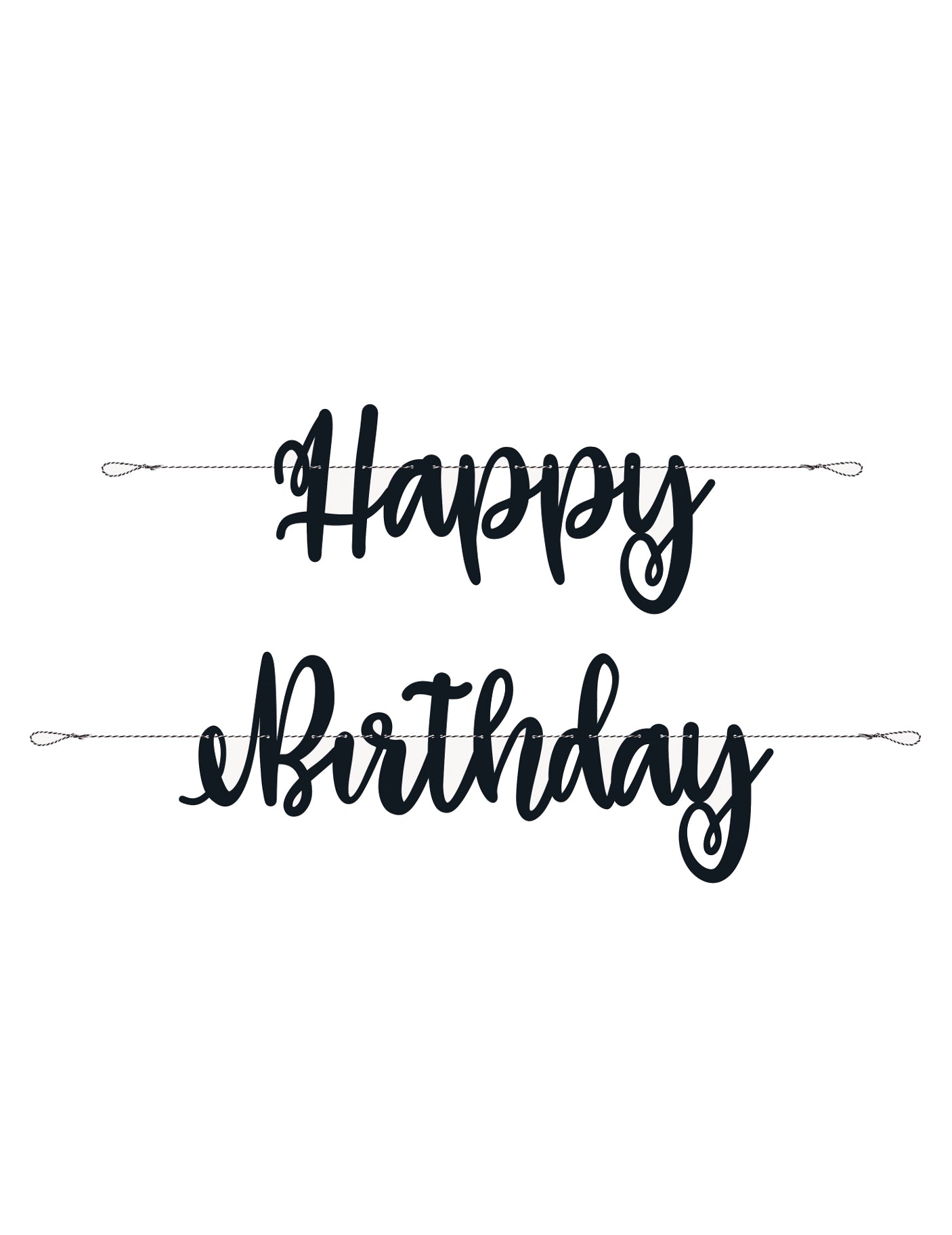 Guirlande en carton Happy Birthday pour anniversaire noire