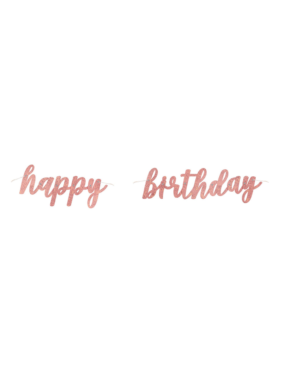 Vue de face de la guirlande en carton happy birthday pour anniversaire