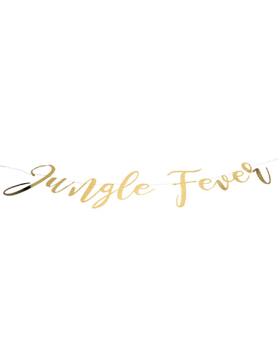 Guirlande en carton jungle fever pour anniversaire tropical dorée