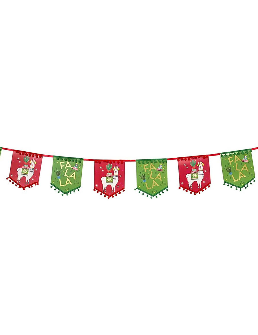 Grinalda de bandeirolas de lama de natal para decoração vermelho e verde