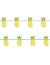 Guirlande en carton métallisée ananas pour décoration été jaune et vert