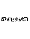 Guirlande en carton Pirates Party pour fête noire avec tête de mort