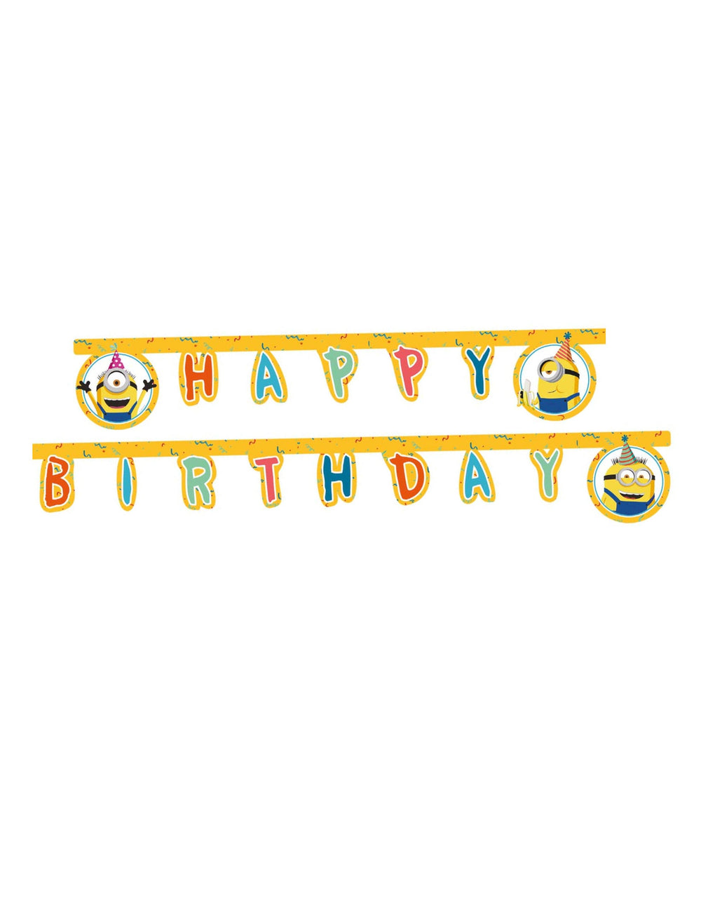 Guirlande en papier Happy Birthday Minions pour enfant jaune