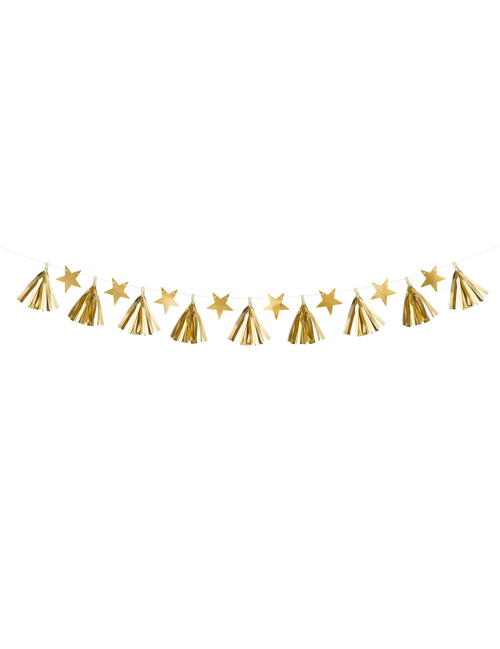 Guirlande en papier tassel étoiles pour fête dorée à monter