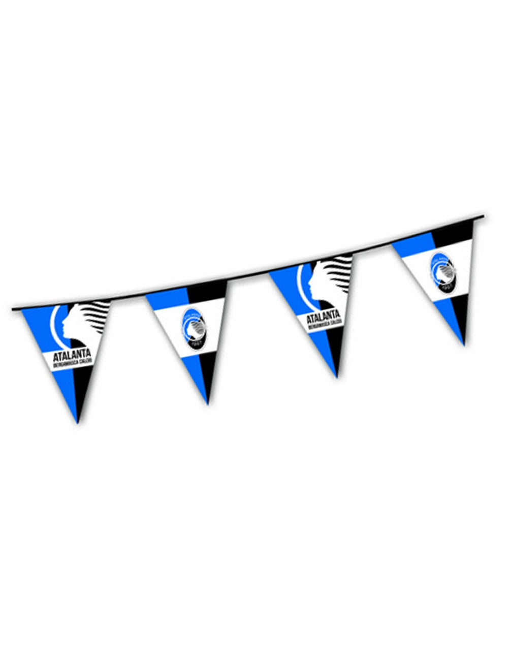 Guirlanda de bandeirolas em plástico Atalanta azul e preta
