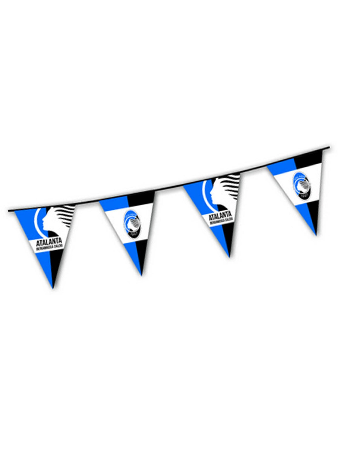 Guirlanda de bandeirolas em plástico Atalanta azul e preta