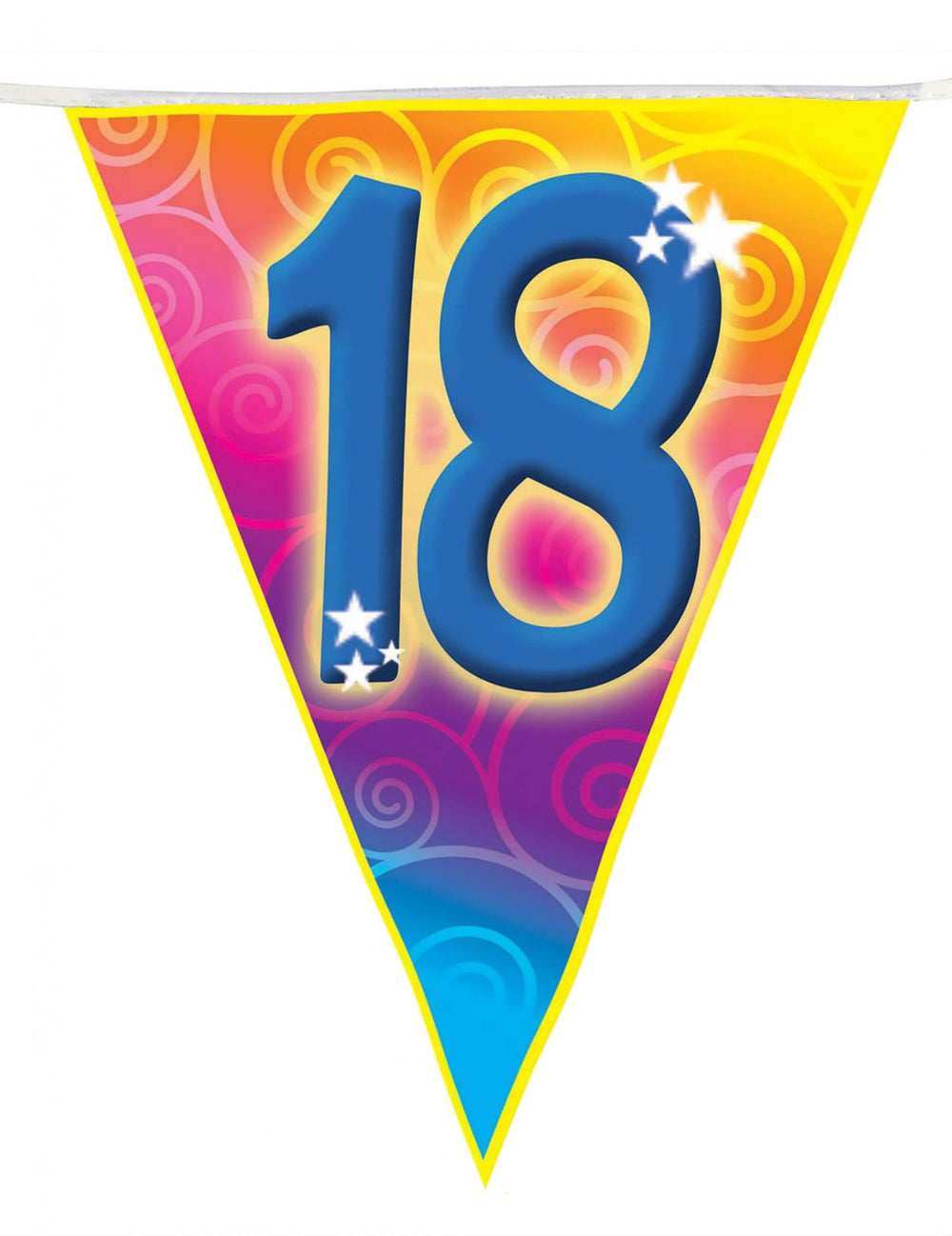 Grande plano de um galhardete da grinalda de galhardetes aniversário 18 anos para aniversário
