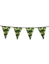 Guirlande fanions papier Camouflage pour fête 6 m vert et marron