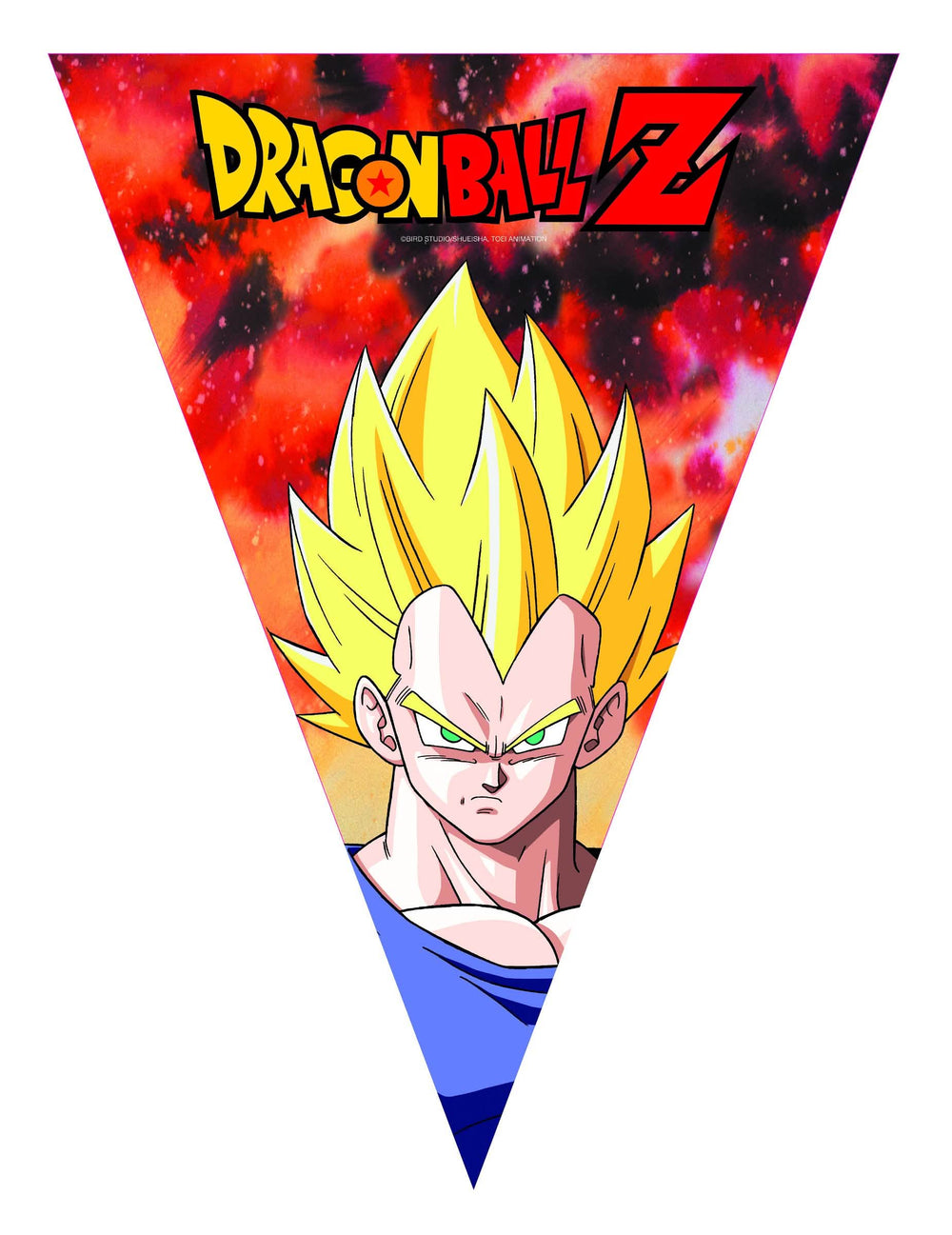 Fanion représentant Vegeta Super Saiyan de la guirlande fanions Dragon Ball Z