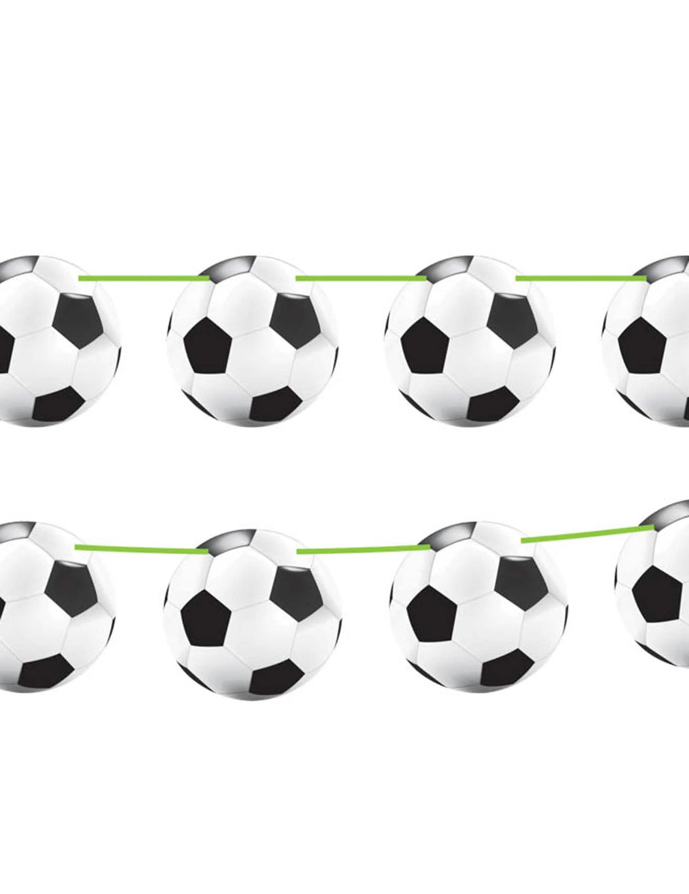 Guirlanda de fanions de futebol para festa black and white 10 metros