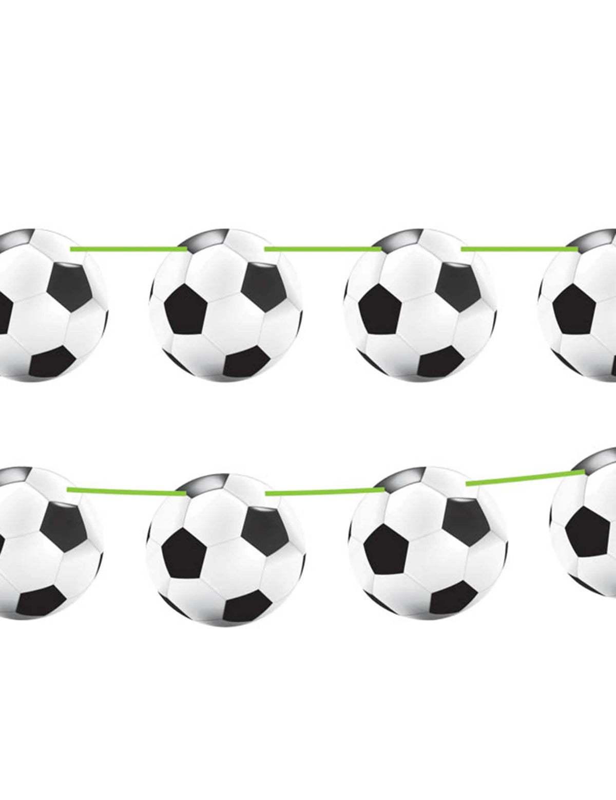 Guirlanda de fanions de futebol para festa black and white 10 metros