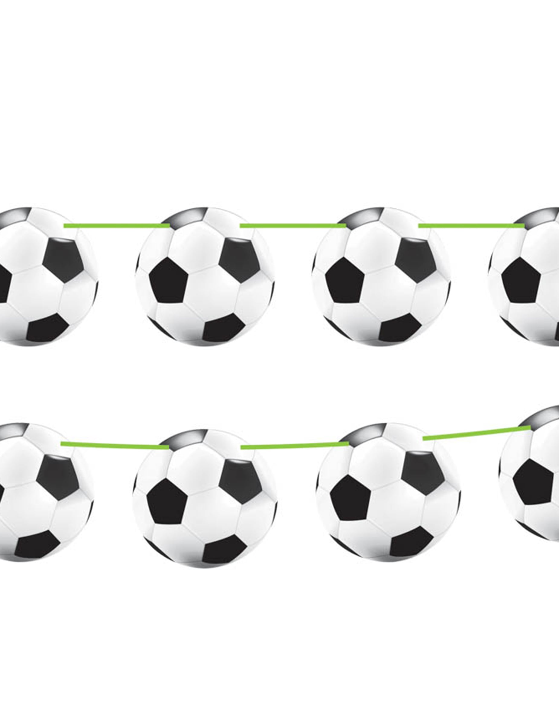 Guirlande fanions football pour fête noir et blanc 10 mètres