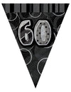 Guirlande de fanions 60 ans pour adulte gris et noir