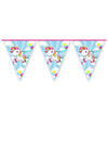 Guirlande fanions Licorne pour enfant bleu ciel et multicolore