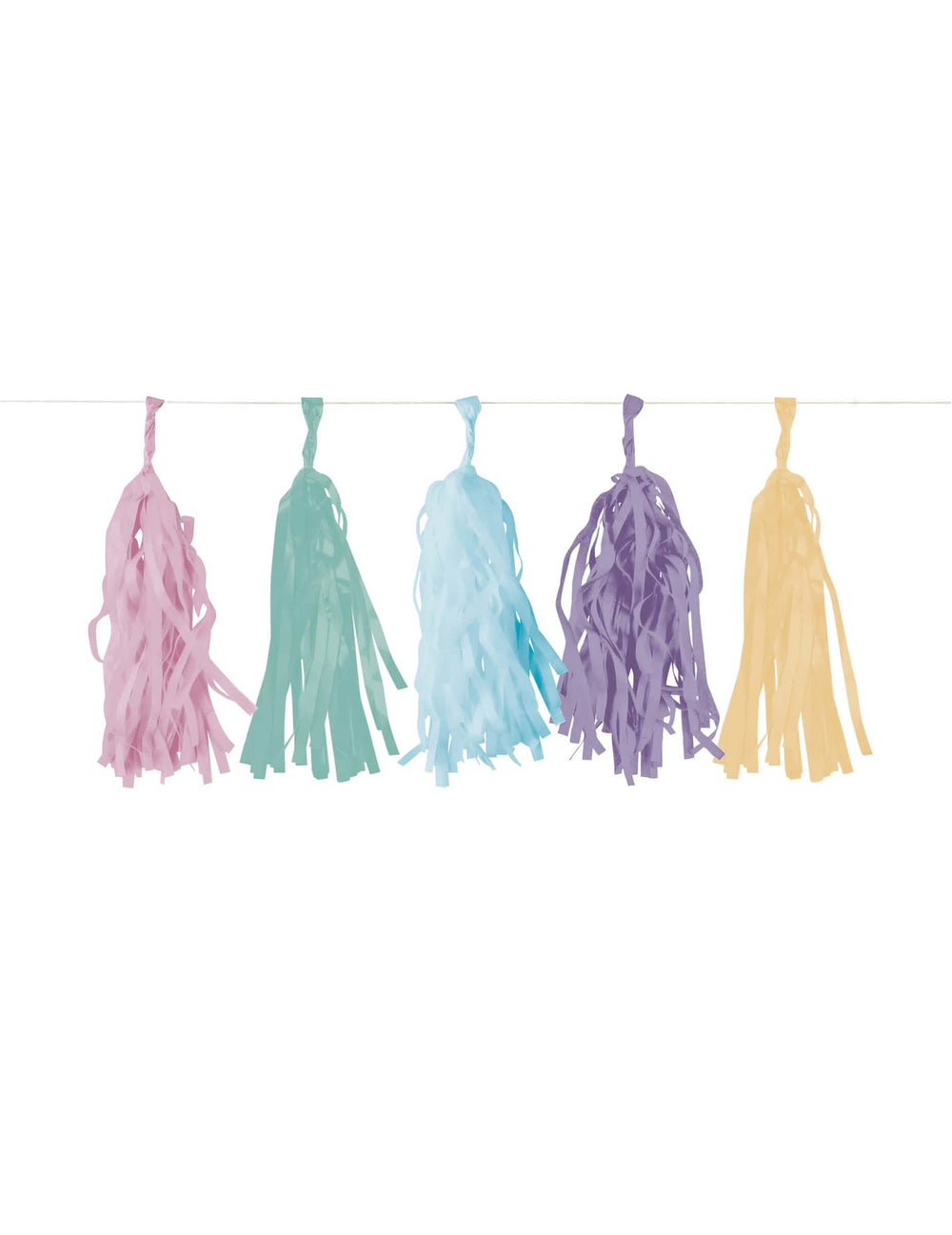 Grinalda de pompons Happy Birthday para festa pastel multicores