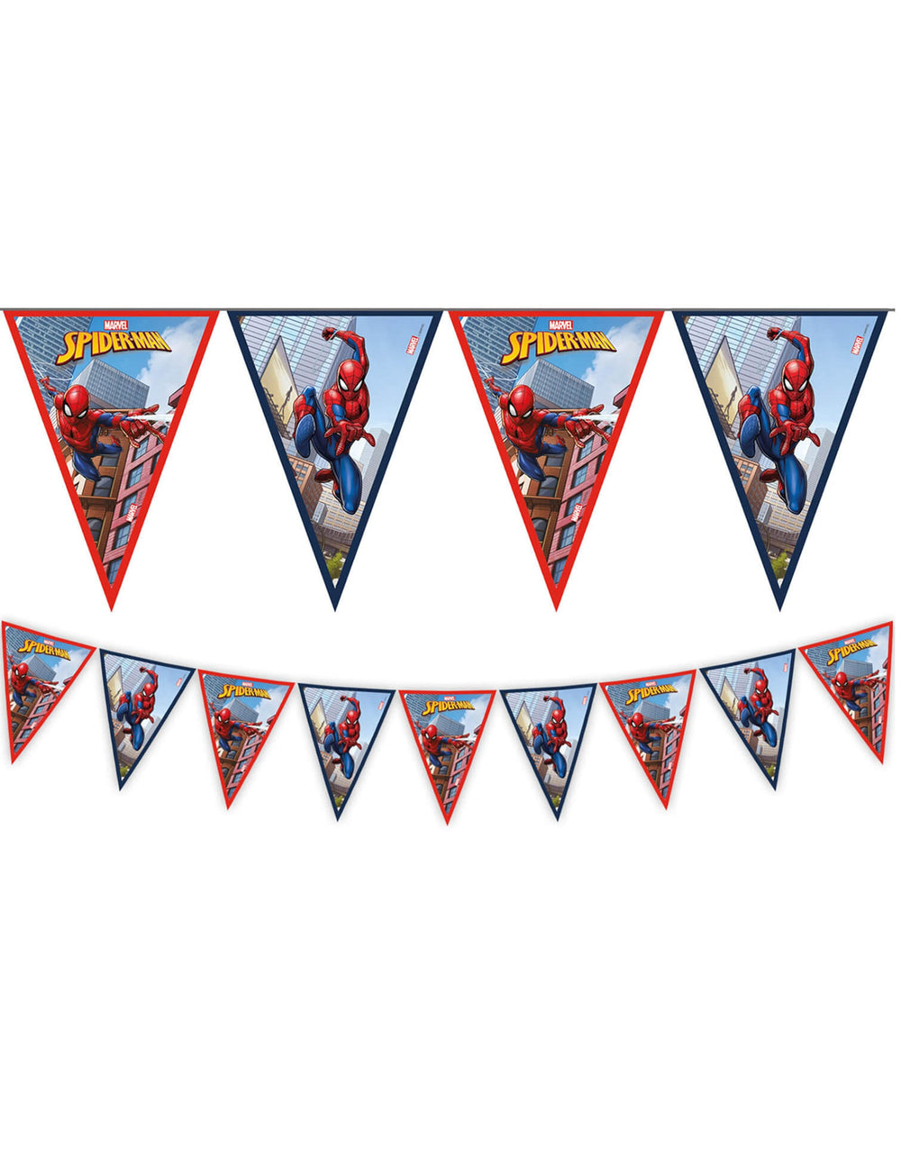 Guirlande fanions Spiderman pour enfant rouge et bleue