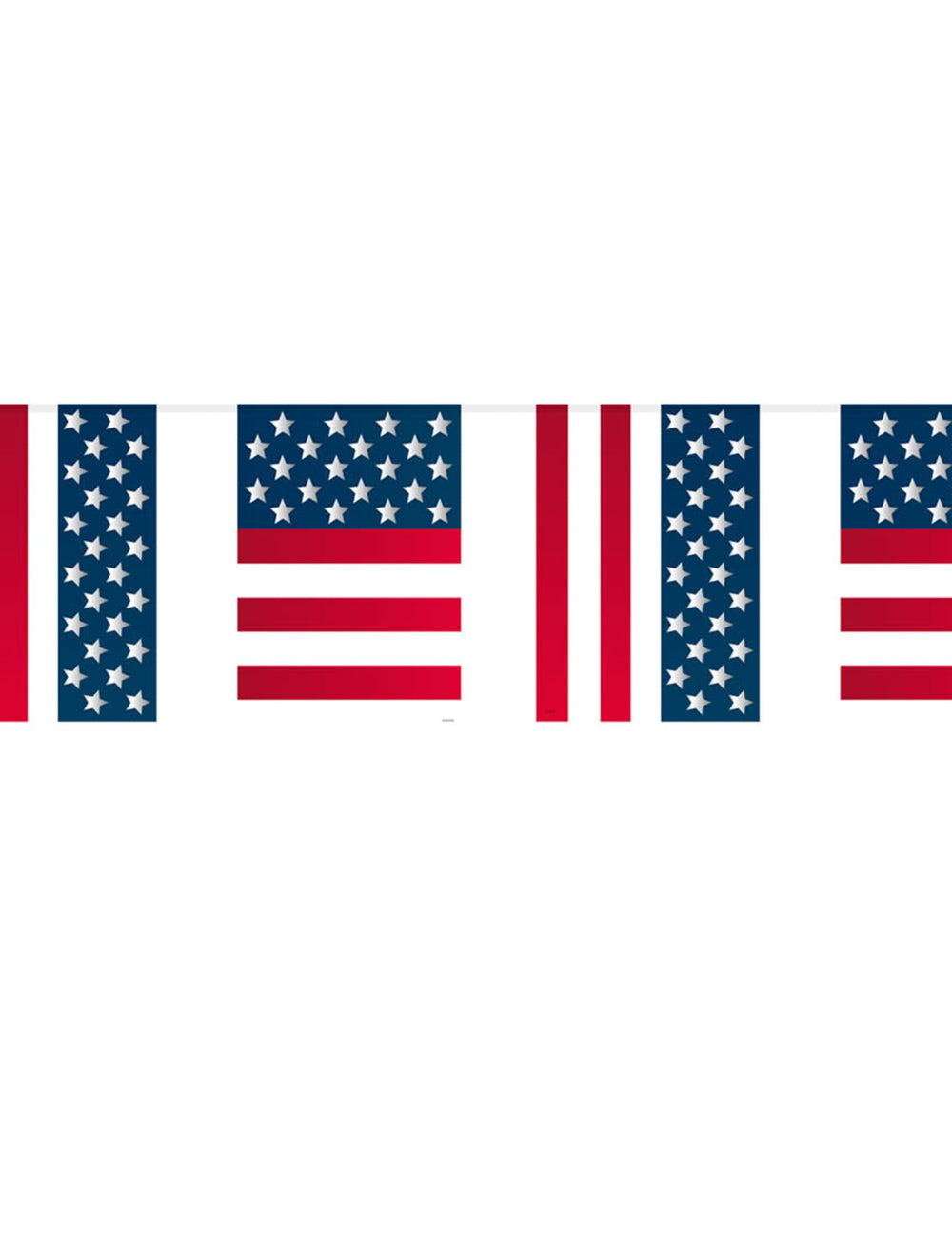 Guirlande fanions USA bleu blanc rouge avec étoiles et rayures