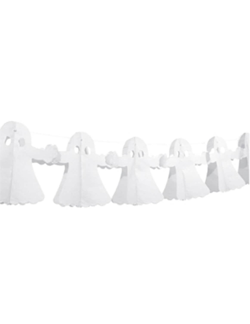 Guirlanda de papel fantasma para halloween branca