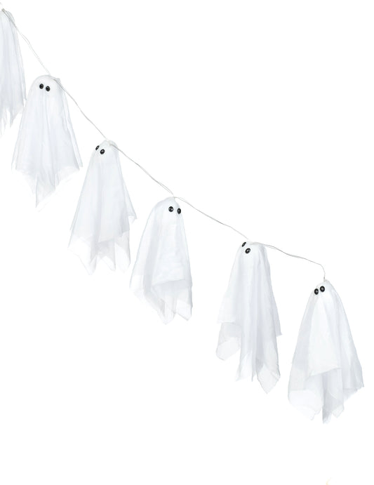 Grinalda de fantasma iluminada Halloween 150 cm