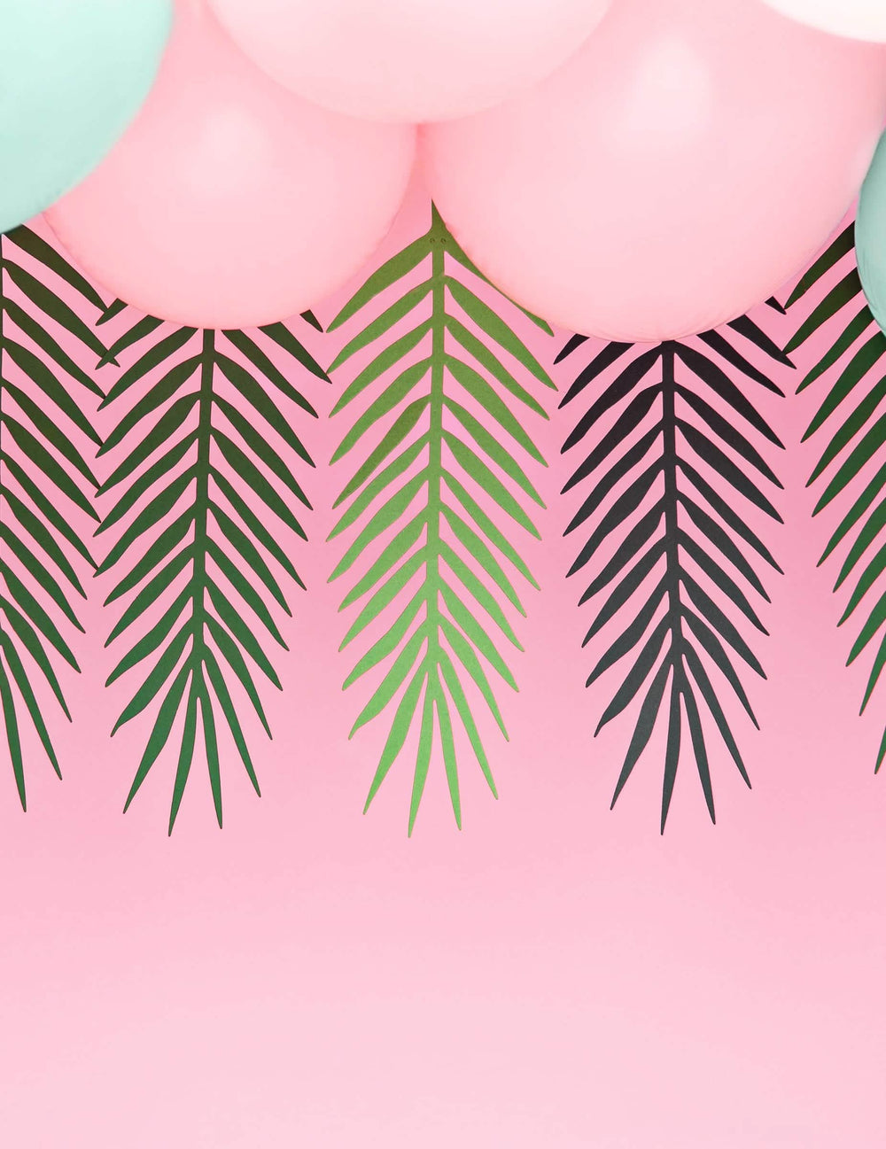 Guirlanda de folhas exóticas aloha para decoração com 9 folhas de palmeira verdes
