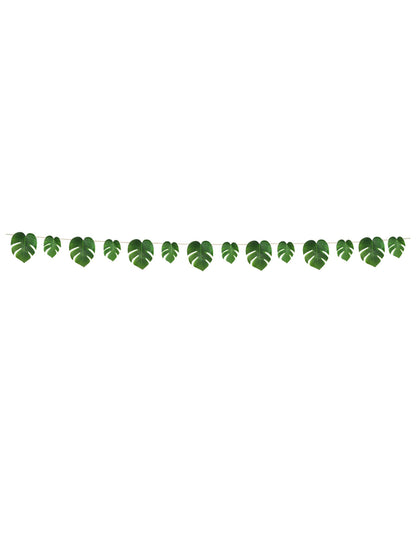 Vue d'ensemble de la guirlande feuilles tropicales monstera