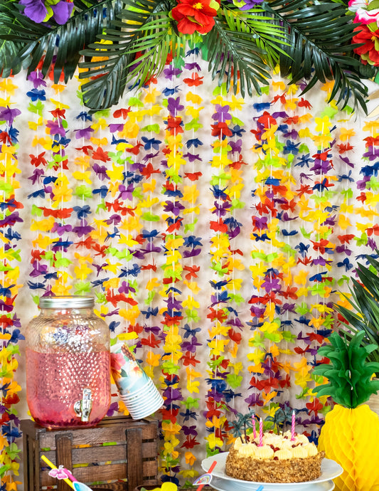 Guirlande de fleurs hawaï pour fête multicolores