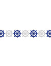 Guirlande papier gouvernails marin pour décoration bleue et blanche