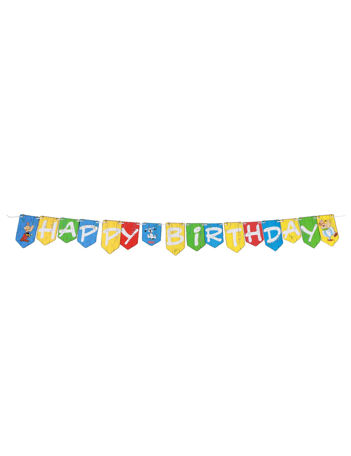 Guirlande Happy Birthday Astérix pour enfant multicolore avec personnages