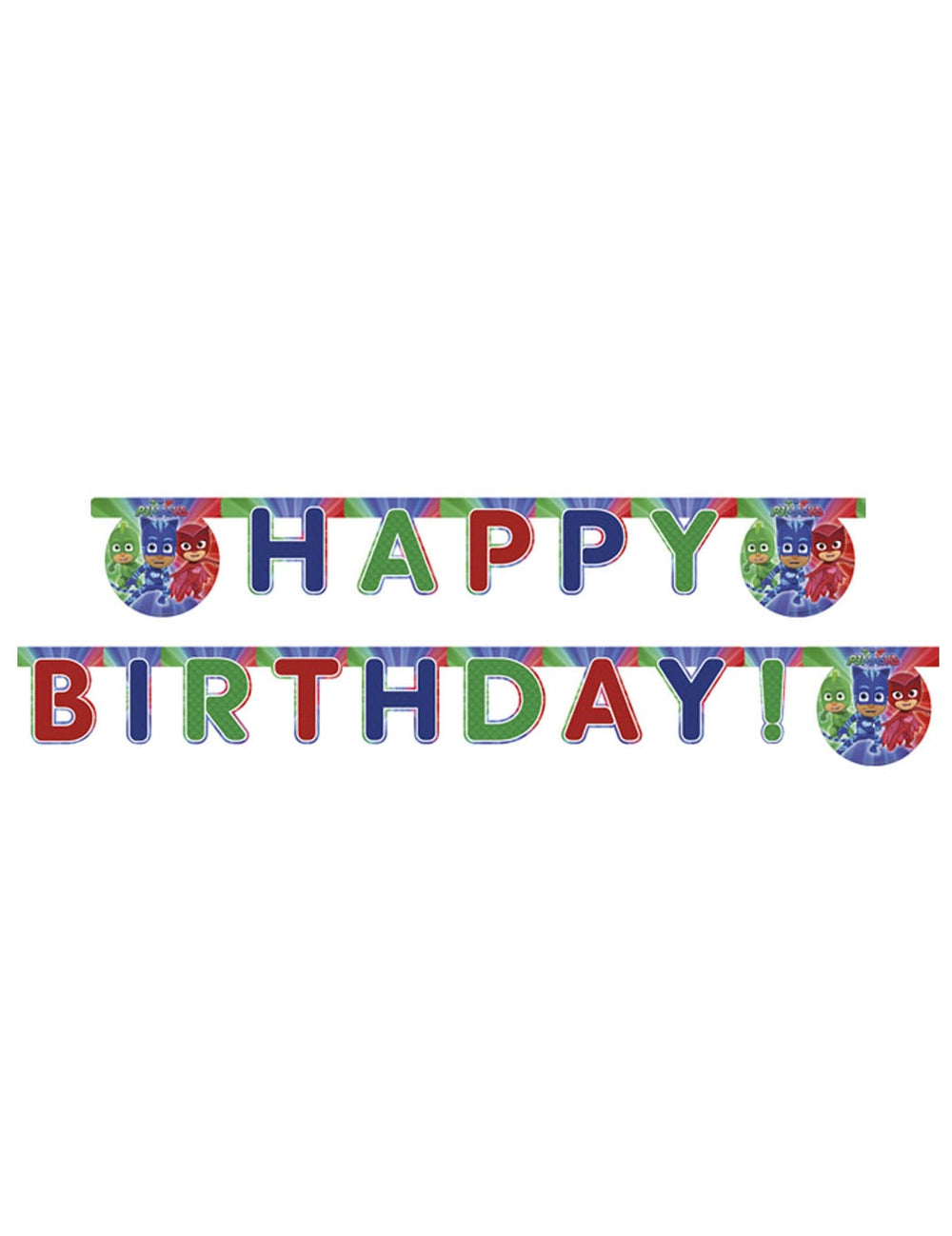 Guirlande Happy Birthday Pyjamasques pour enfant multicolore