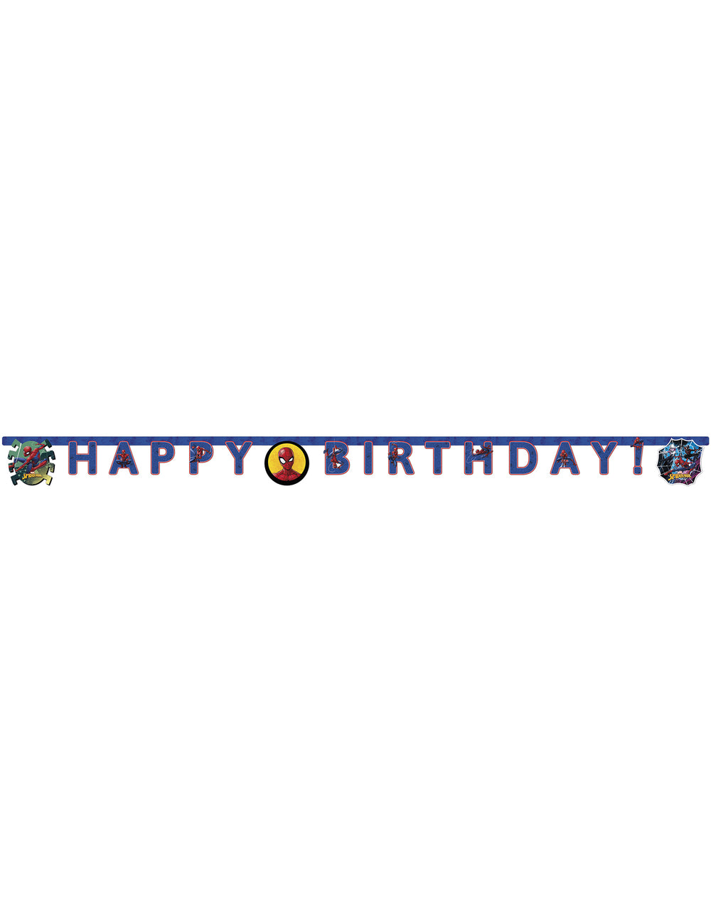 Vue d'ensemble de la guirlande happy birthday Spiderman