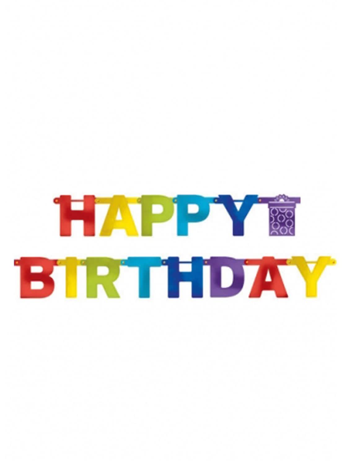 Guirlanda Happy Birthday para aniversário multicores