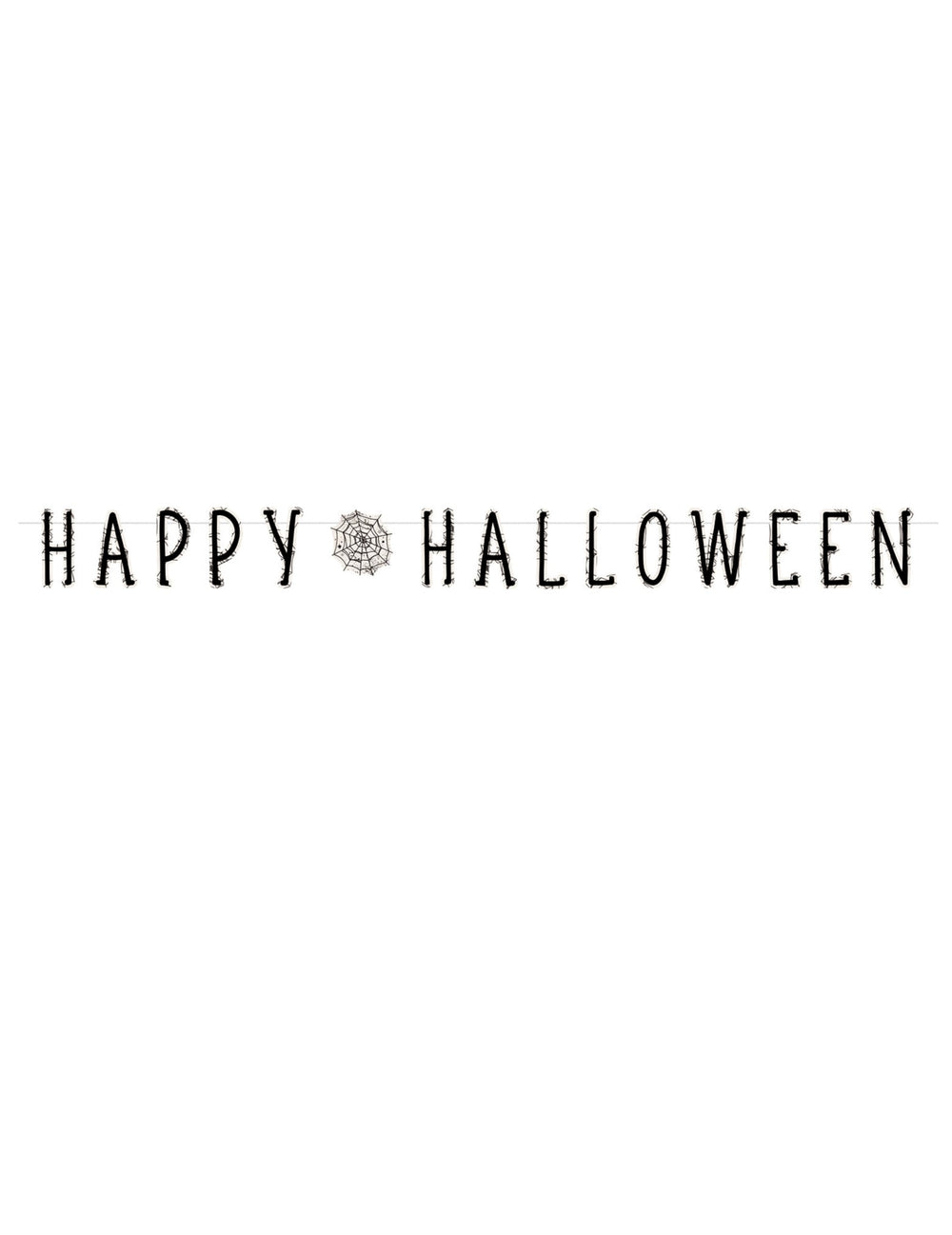 Guirlande Happy Halloween toile d'araignée pour fête noire