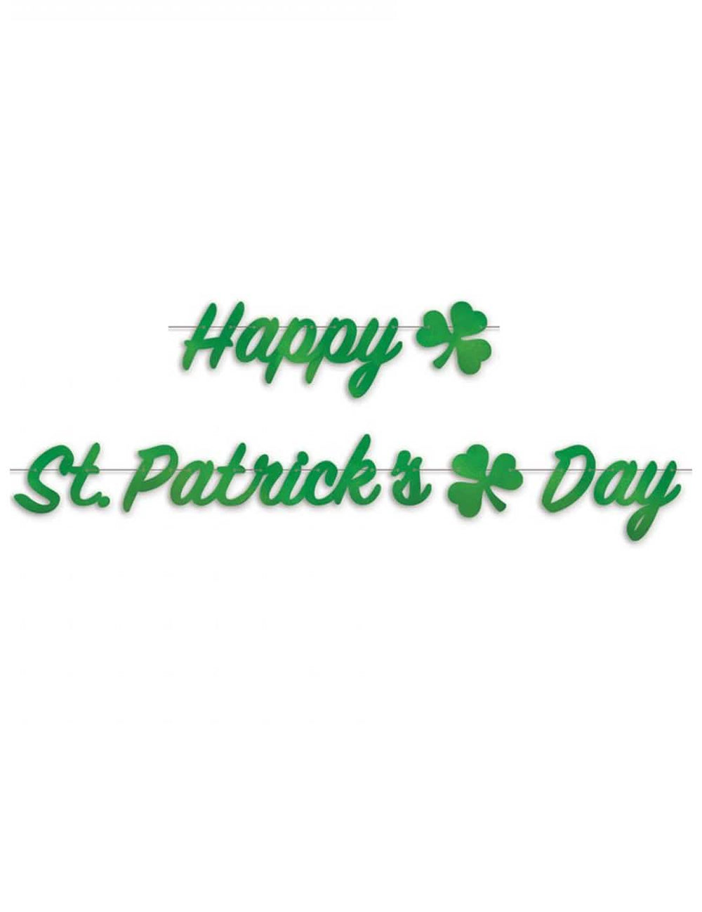 Guirlanda verde Happy St Patrick's Day com trevos