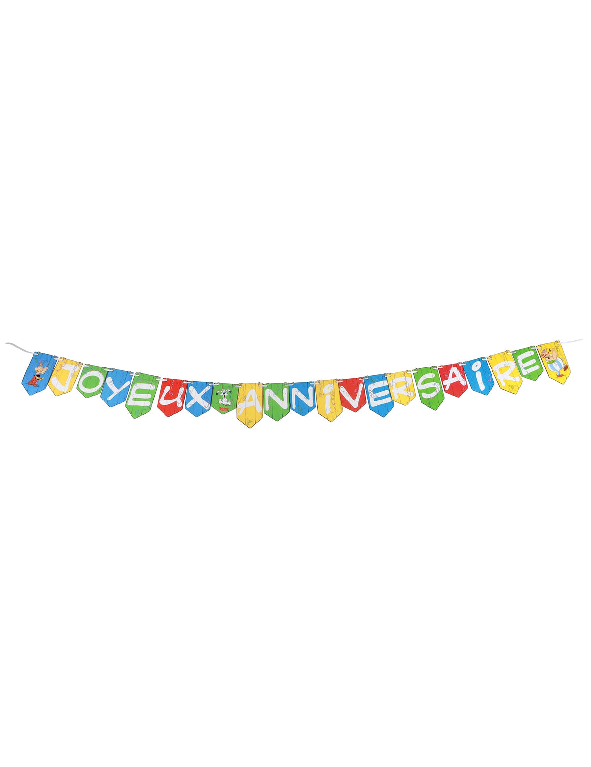 Guirlande Joyeux Anniversaire Astérix pour fête multicolore