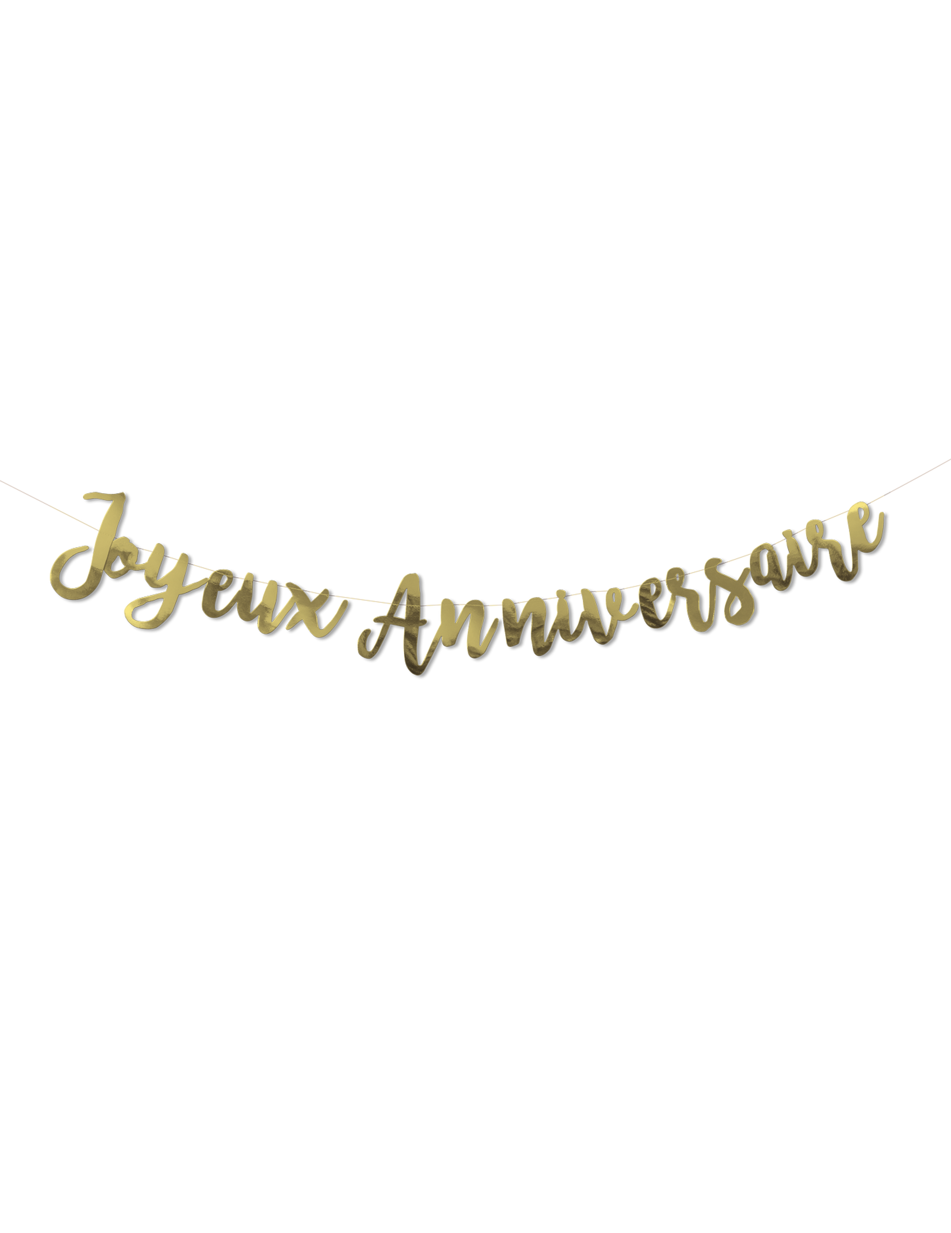 Guirlande Joyeux Anniversaire métallisée dorée
