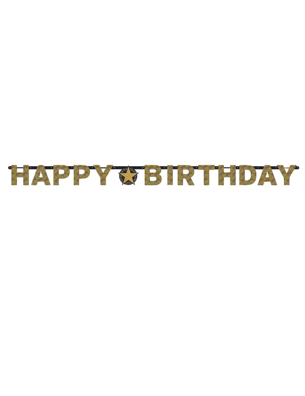 Vista geral da guirlanda de letras Happy Birthday Celebração Brilhante
