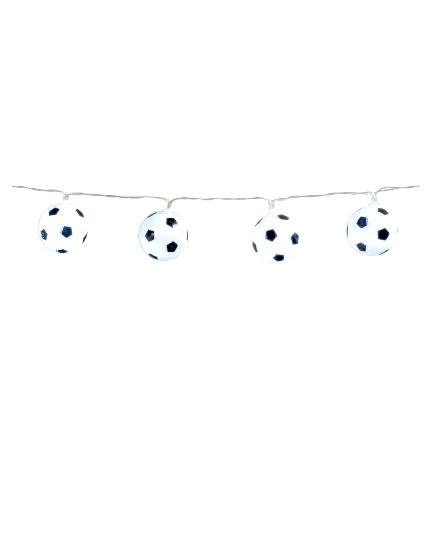 Guirlande lumineuse ballons de foot blanc et noir à piles