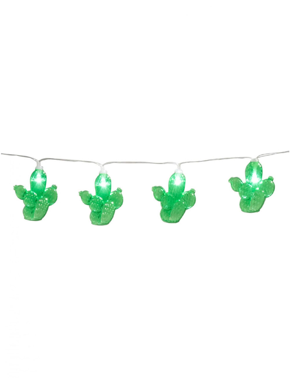 grinalda luminosa de cacto para decoração verde