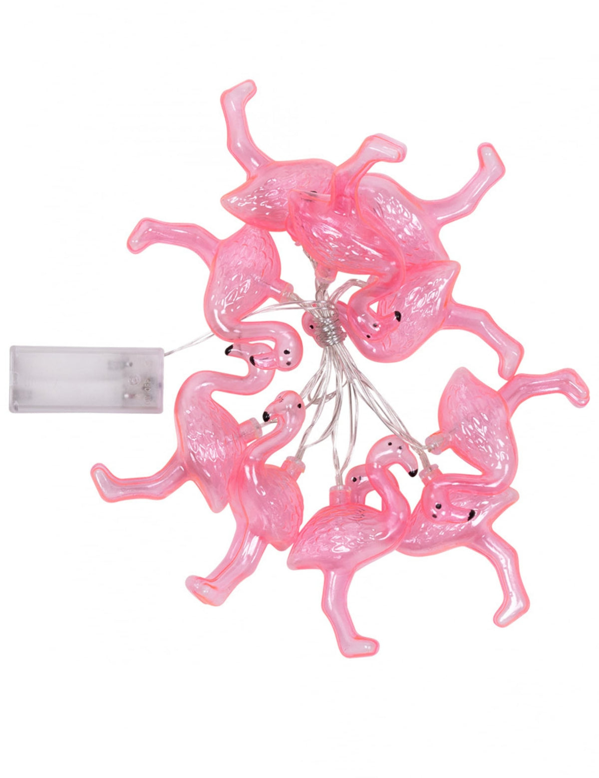 Boîtier à piles de la guirlande lumineuse flamants roses