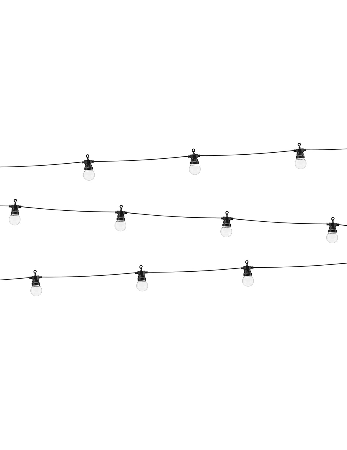 Grinalda luminosa guinguette LED preta 5 m