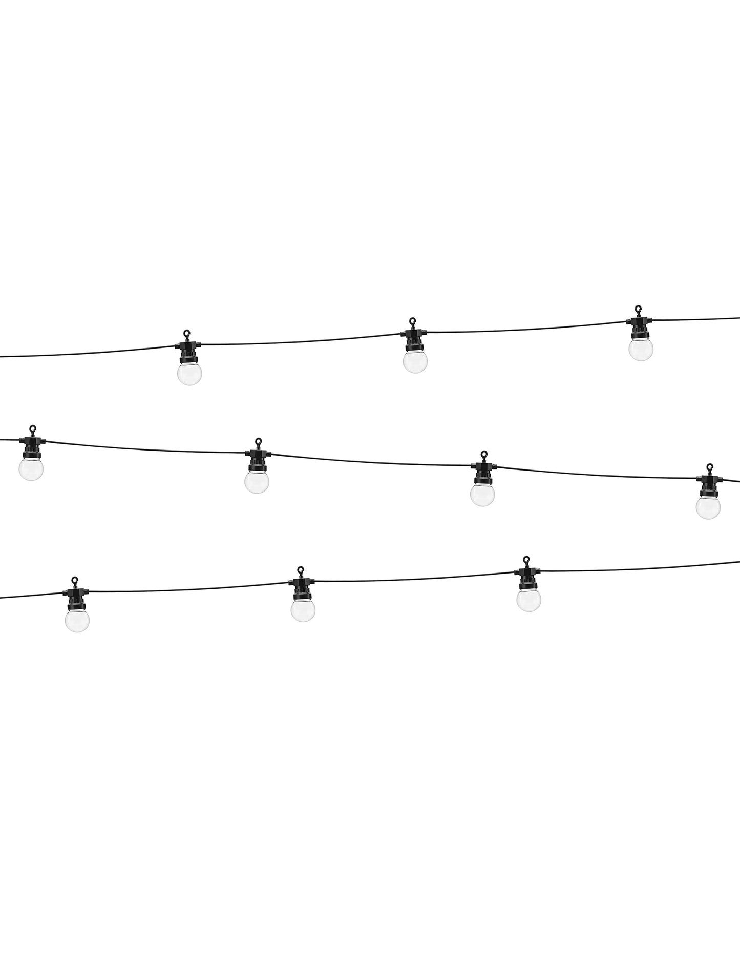 Grinalda luminosa guinguette LED preta 5 m