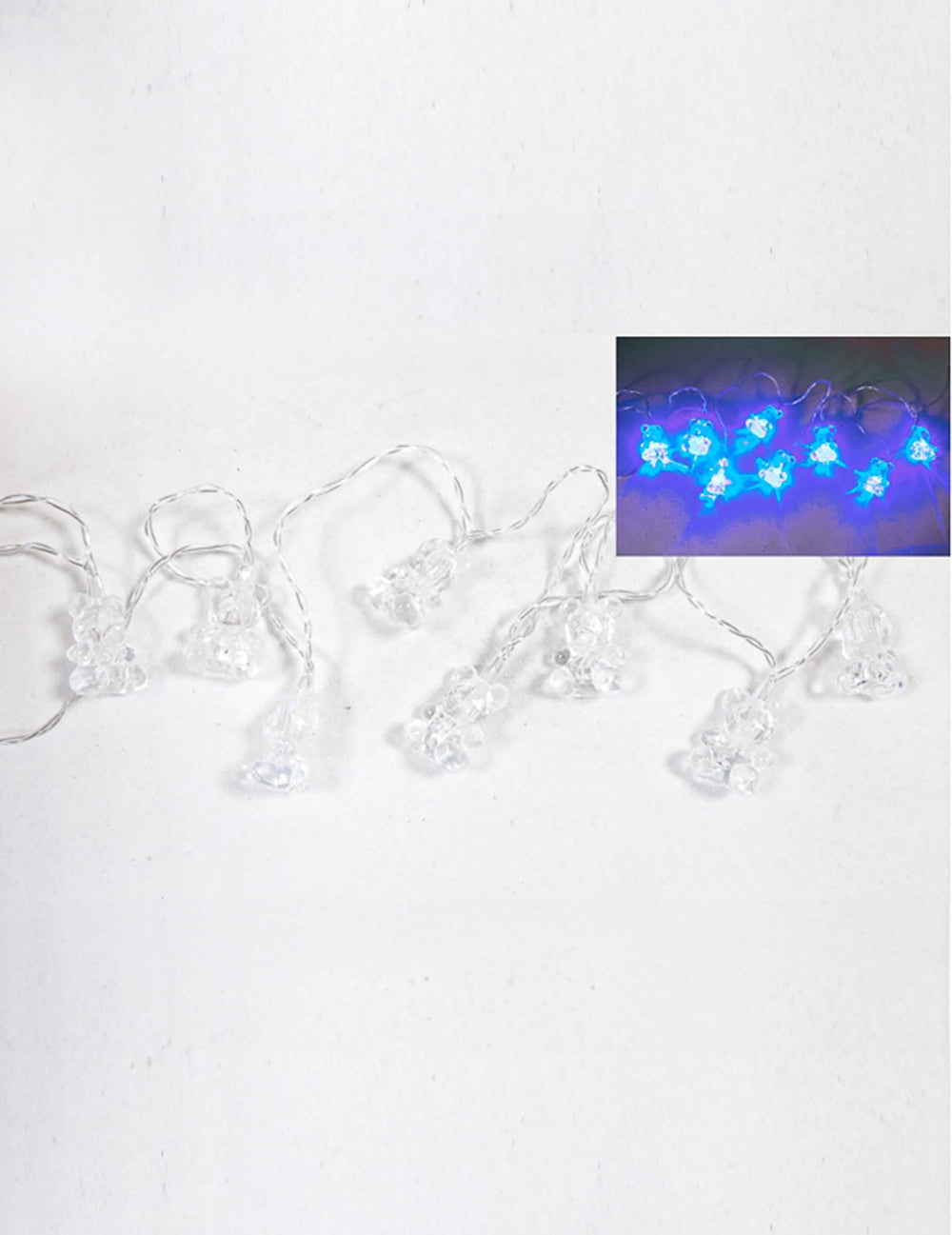 Guirlande luminosa de ursinhos para decoração azul céu com 10 LED