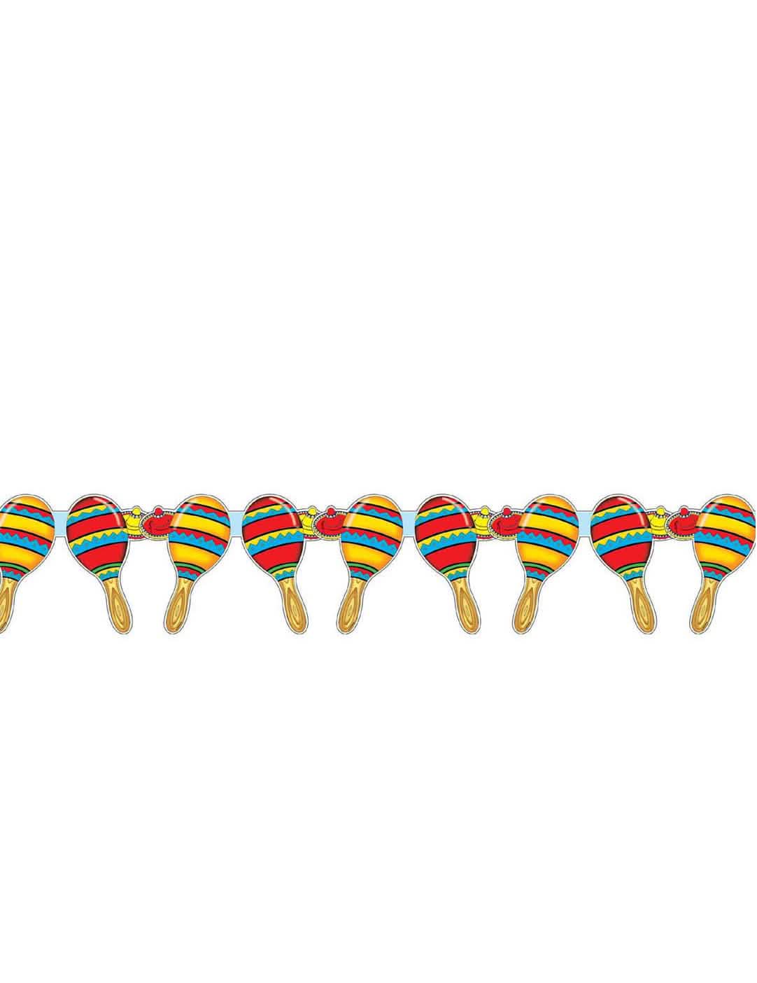 Guirlanda de maracas México para festa multicores 3 metros com sombreros