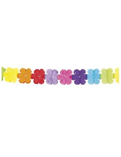 Grinalda de flores para festa multicores em papel