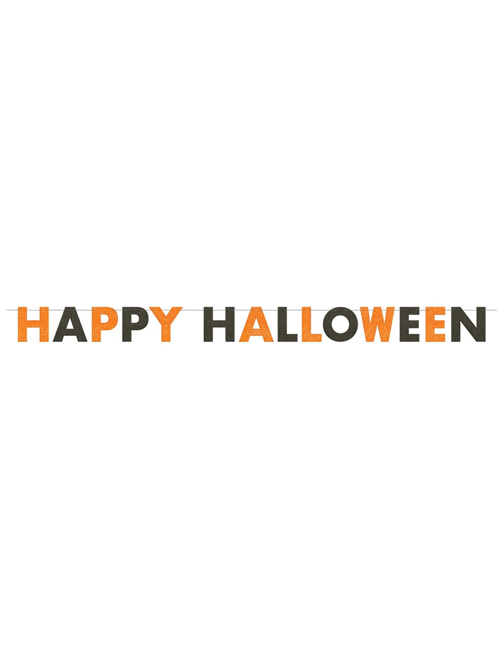 Guirlanda happy halloween para decoração de festa cor de laranja e preta com purpurinas