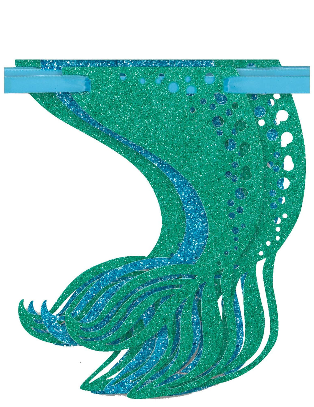 Guirlanda cintilante bonita de sereias para decoração de aniversário verde e azul