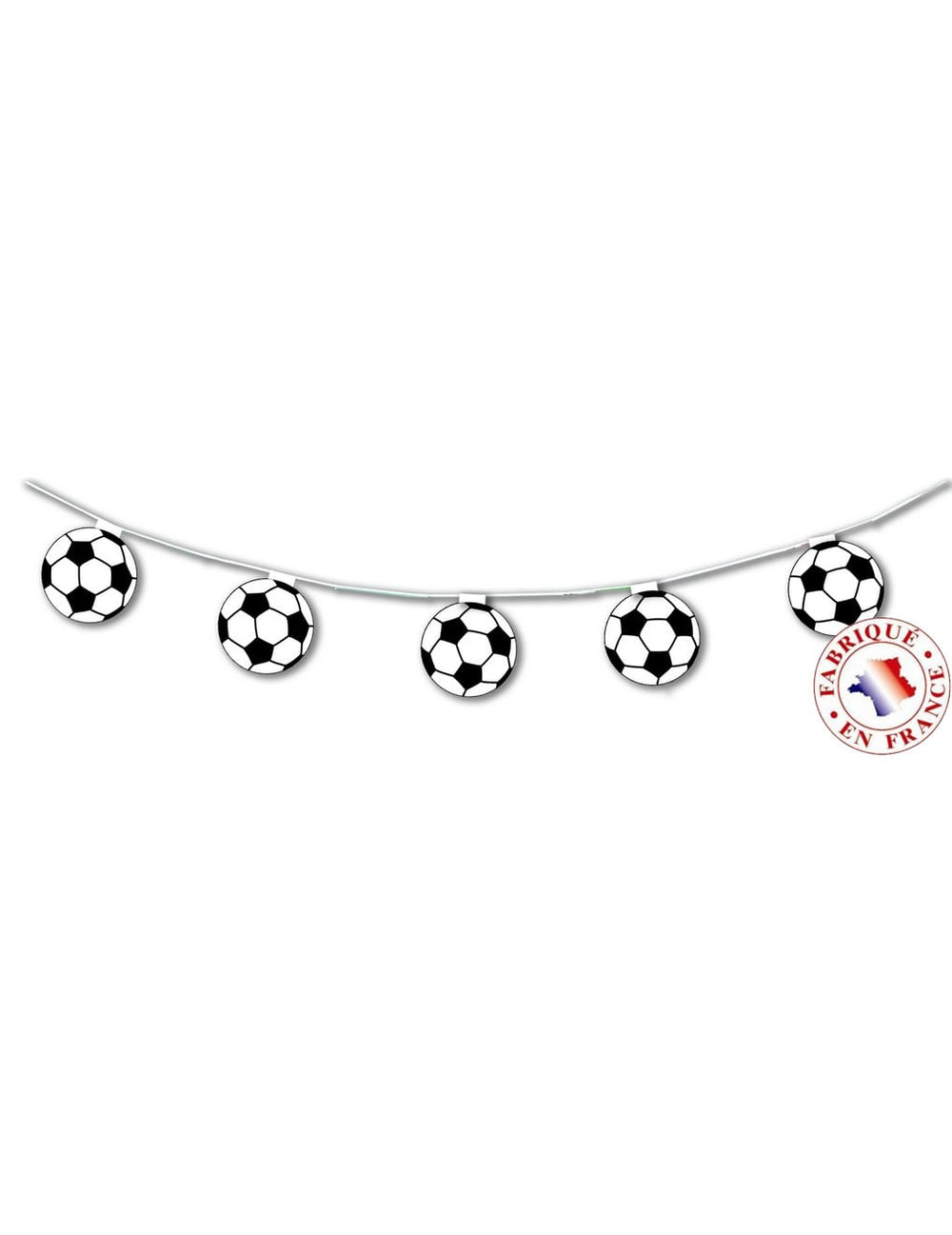 Guirlande papier Foot pour fête noire et blanche 5 mètres