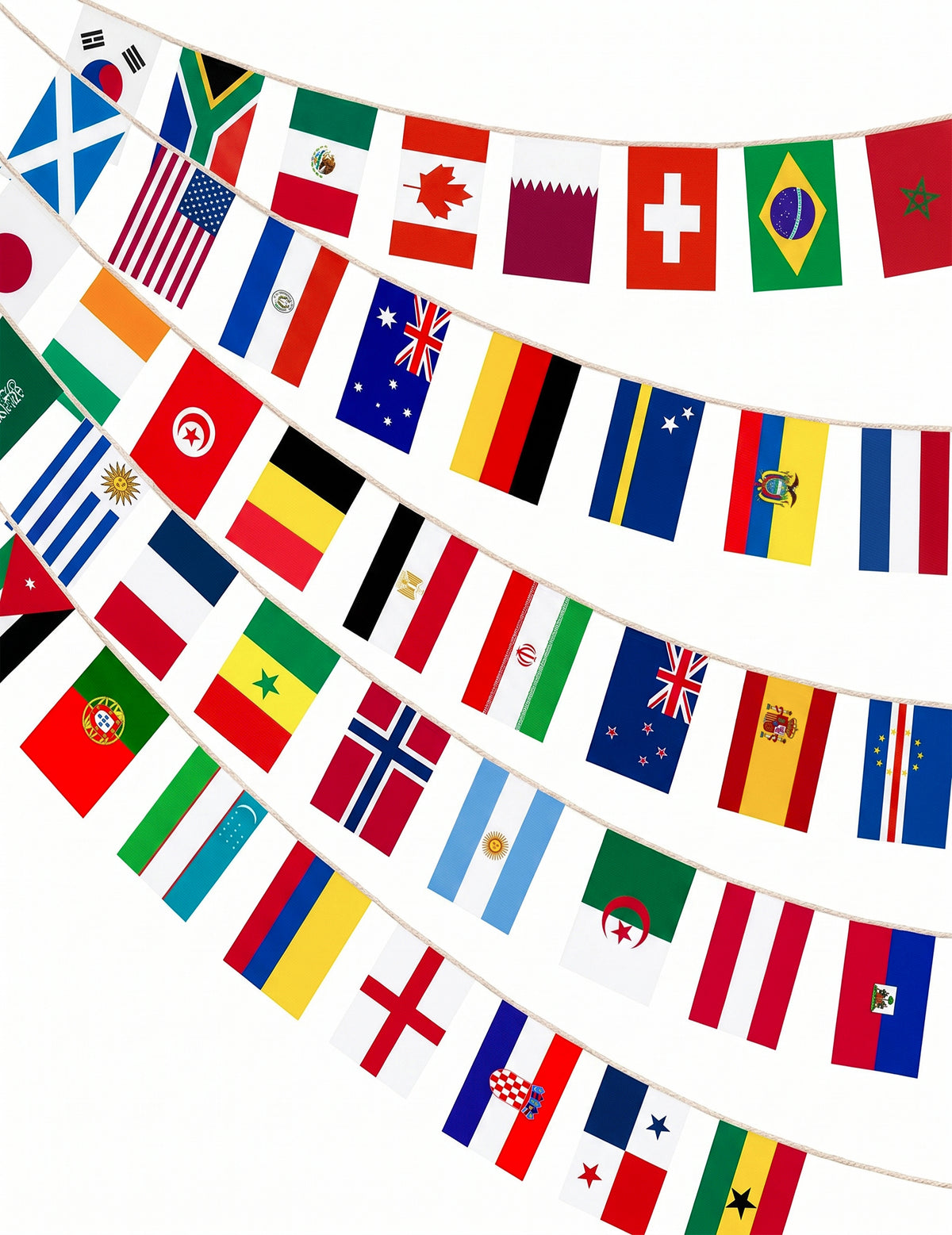 Grinalda de plástico Países Mundial 13 m