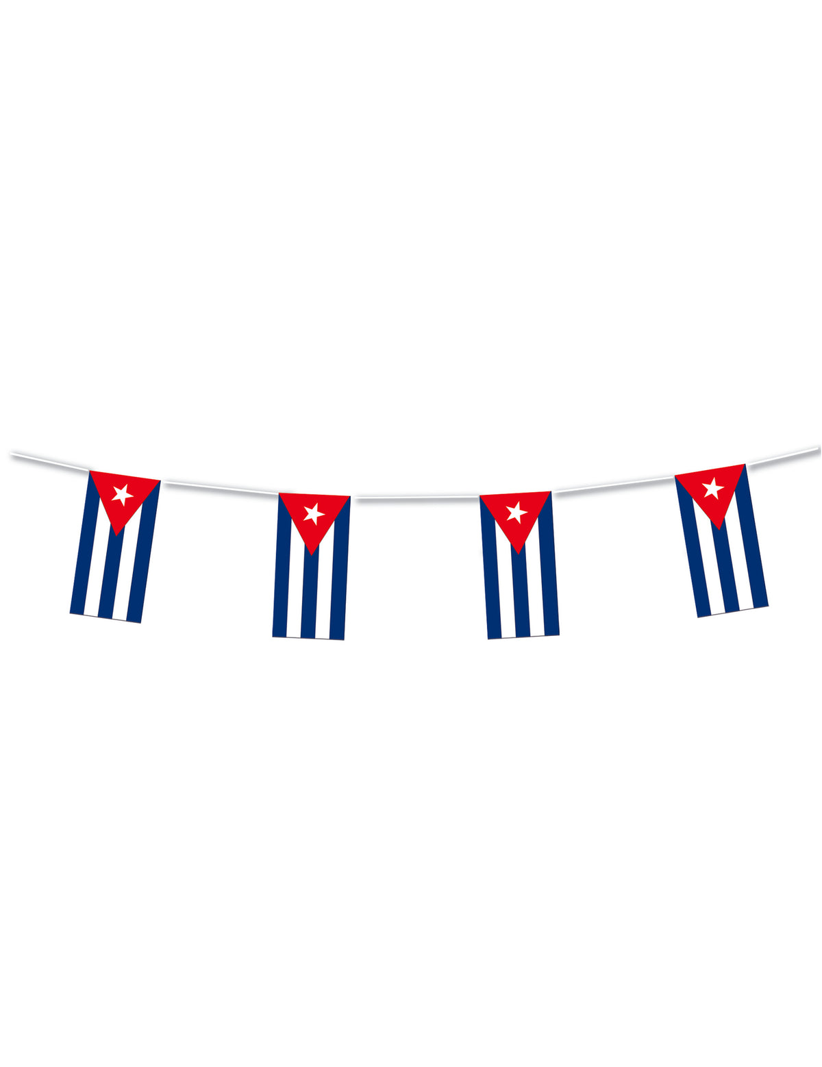 Guirlande plastique Cuba pour décoration bleu blanc et rouge de 5 m