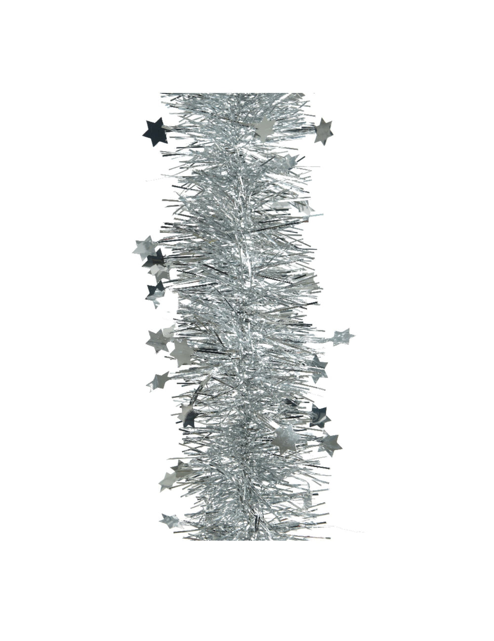 Guirlande pour sapin décoration de Noël argentée avec étoiles